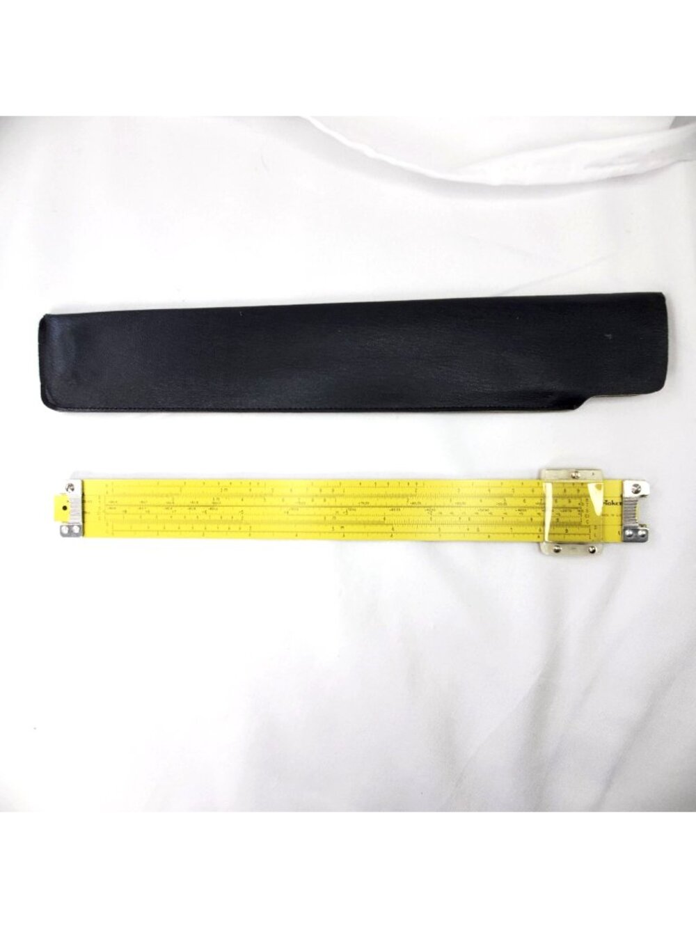 Vintage Pickett N902-ES Simplex Trig Metal Slide Rule With Black Leather Case